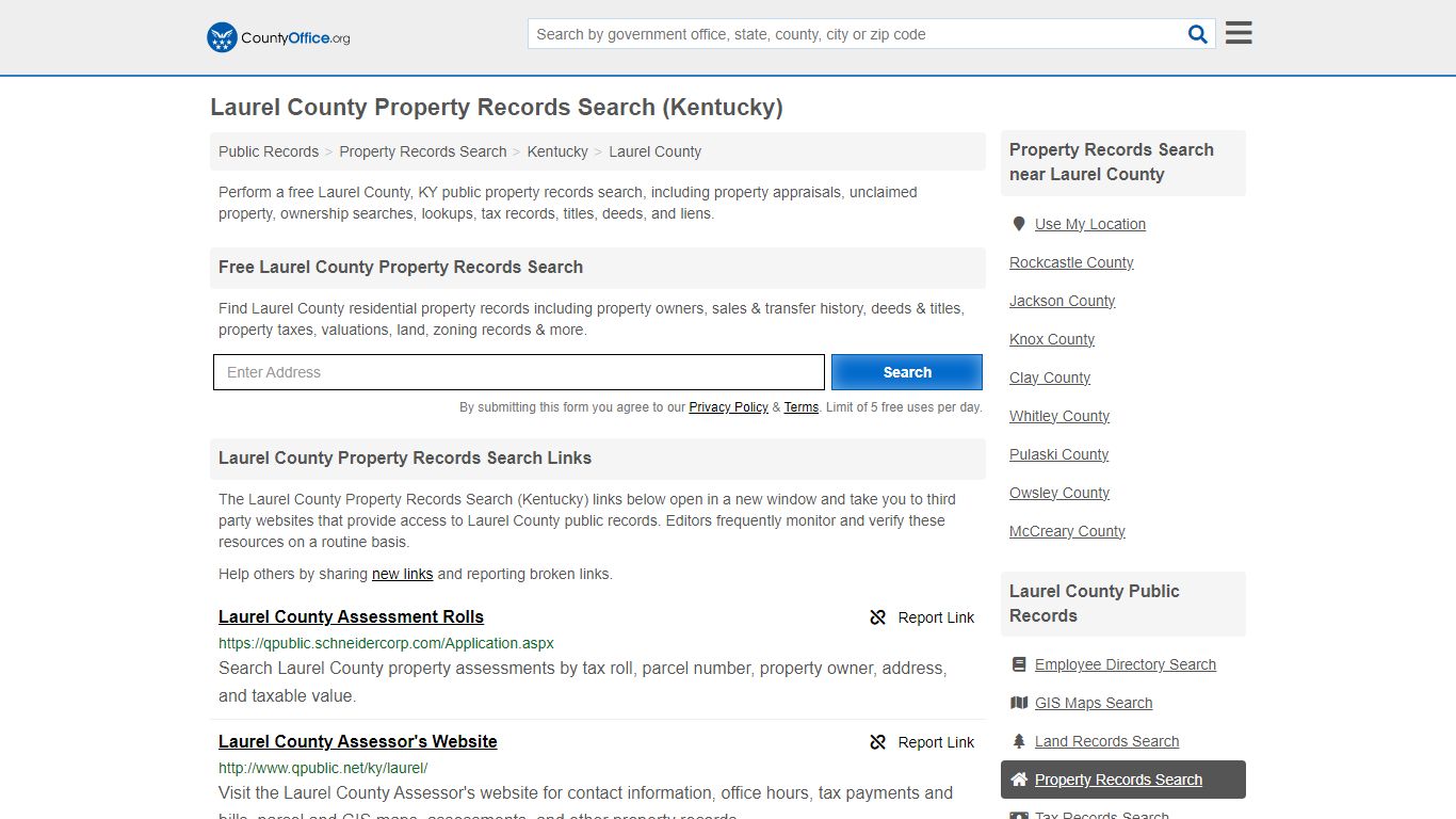 Laurel County Property Records Search (Kentucky) - County Office