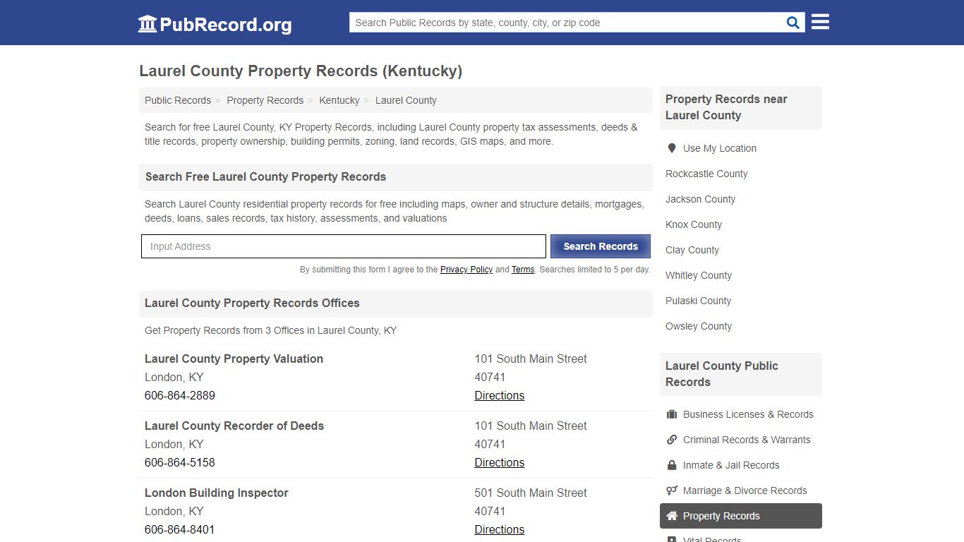 Laurel County Property Records (Kentucky) - Public Record